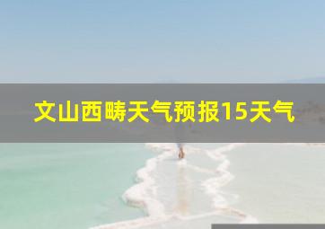 文山西畴天气预报15天气