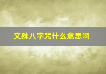 文殊八字咒什么意思啊