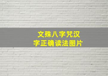 文殊八字咒汉字正确读法图片