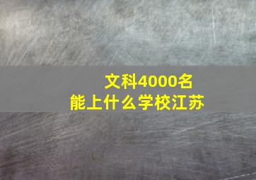 文科4000名能上什么学校江苏