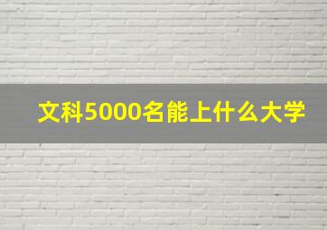 文科5000名能上什么大学