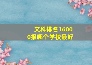 文科排名16000报哪个学校最好