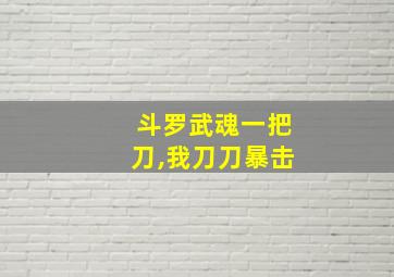 斗罗武魂一把刀,我刀刀暴击