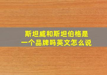 斯坦威和斯坦伯格是一个品牌吗英文怎么说