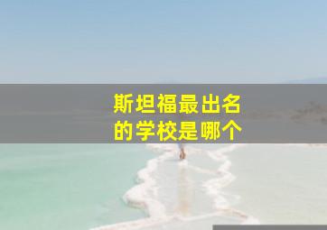 斯坦福最出名的学校是哪个