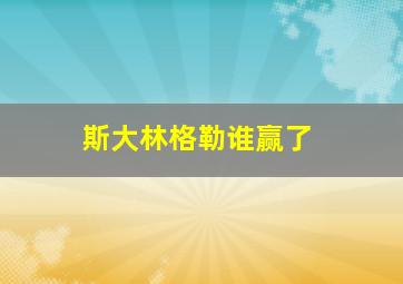 斯大林格勒谁赢了