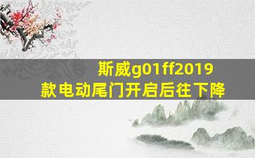 斯威g01ff2019款电动尾门开启后往下降