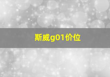 斯威g01价位