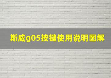 斯威g05按键使用说明图解