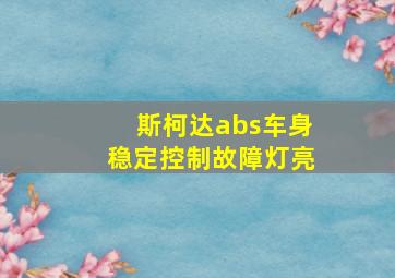 斯柯达abs车身稳定控制故障灯亮