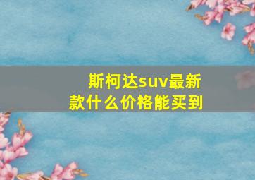 斯柯达suv最新款什么价格能买到