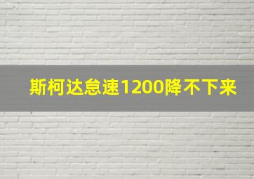 斯柯达怠速1200降不下来