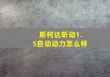 斯柯达昕动1.5自动动力怎么样