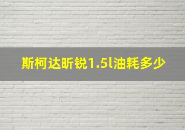 斯柯达昕锐1.5l油耗多少