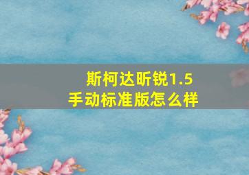 斯柯达昕锐1.5手动标准版怎么样