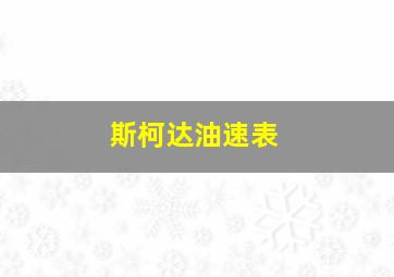 斯柯达油速表