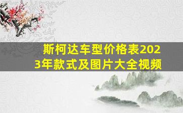 斯柯达车型价格表2023年款式及图片大全视频