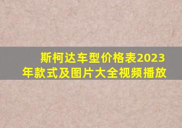 斯柯达车型价格表2023年款式及图片大全视频播放