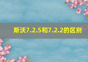 斯沃7.2.5和7.2.2的区别