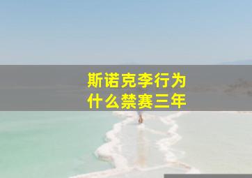 斯诺克李行为什么禁赛三年