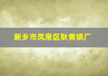 新乡市凤泉区耿黄镇厂