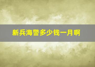 新兵海警多少钱一月啊