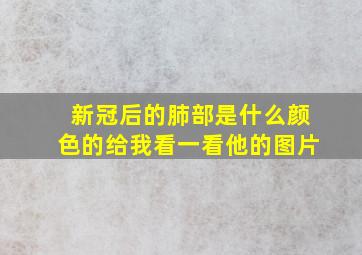 新冠后的肺部是什么颜色的给我看一看他的图片