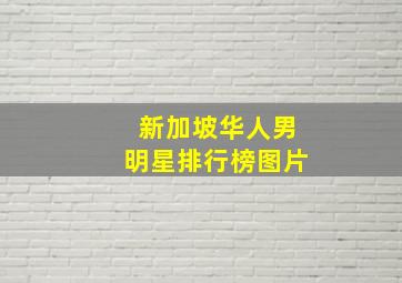 新加坡华人男明星排行榜图片