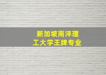 新加坡南洋理工大学王牌专业