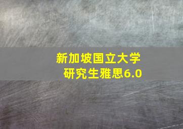 新加坡国立大学研究生雅思6.0