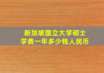 新加坡国立大学硕士学费一年多少钱人民币