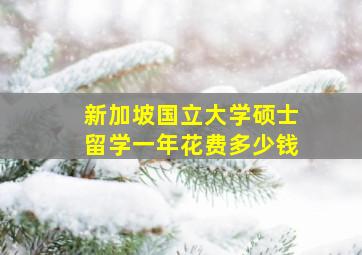 新加坡国立大学硕士留学一年花费多少钱