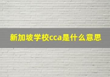 新加坡学校cca是什么意思