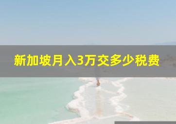 新加坡月入3万交多少税费