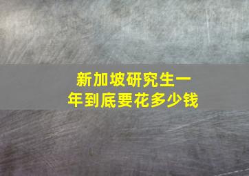 新加坡研究生一年到底要花多少钱