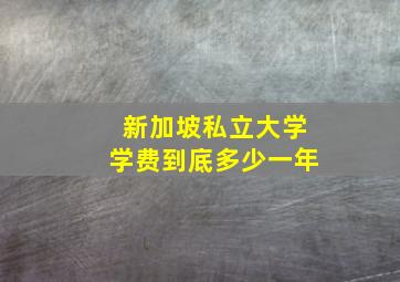 新加坡私立大学学费到底多少一年