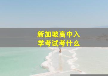 新加坡高中入学考试考什么