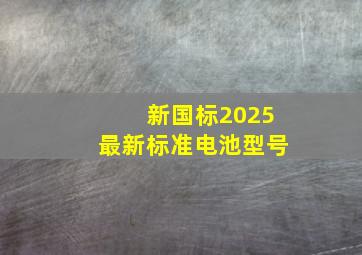 新国标2025最新标准电池型号