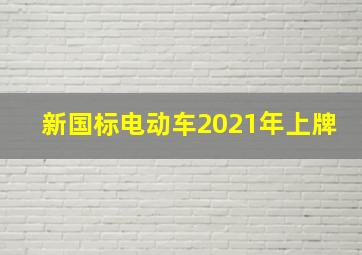 新国标电动车2021年上牌