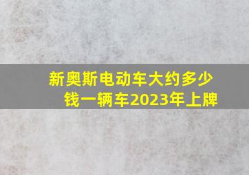 新奥斯电动车大约多少钱一辆车2023年上牌