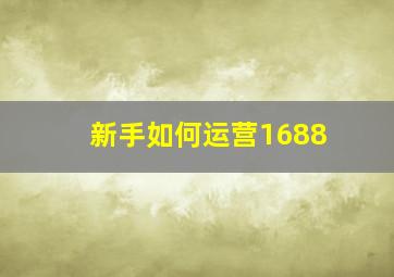 新手如何运营1688