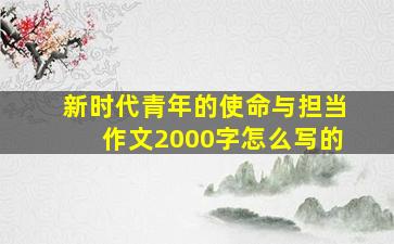 新时代青年的使命与担当作文2000字怎么写的