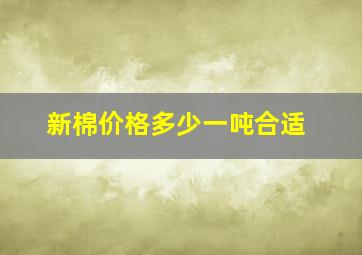 新棉价格多少一吨合适