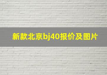 新款北京bj40报价及图片