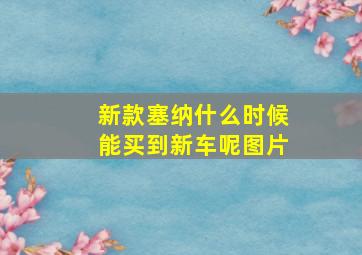 新款塞纳什么时候能买到新车呢图片