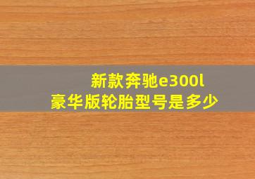 新款奔驰e300l豪华版轮胎型号是多少