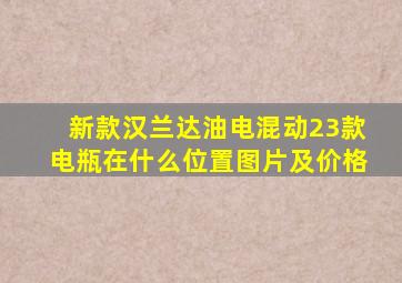 新款汉兰达油电混动23款电瓶在什么位置图片及价格