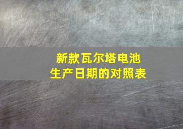 新款瓦尔塔电池生产日期的对照表