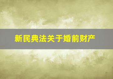 新民典法关于婚前财产