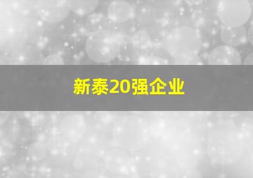 新泰20强企业